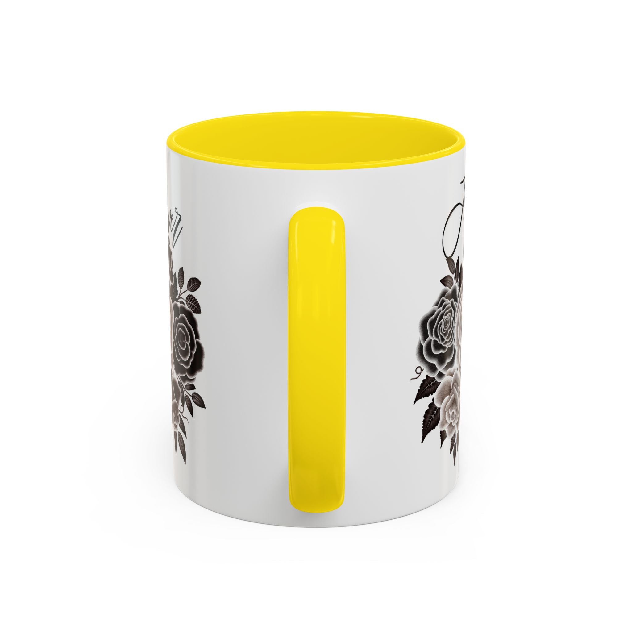 Elegant Floral Accent Coffee Mug for Coffee Lovers, Gift for Her, Home Decor, Valentine's Day, Birthday