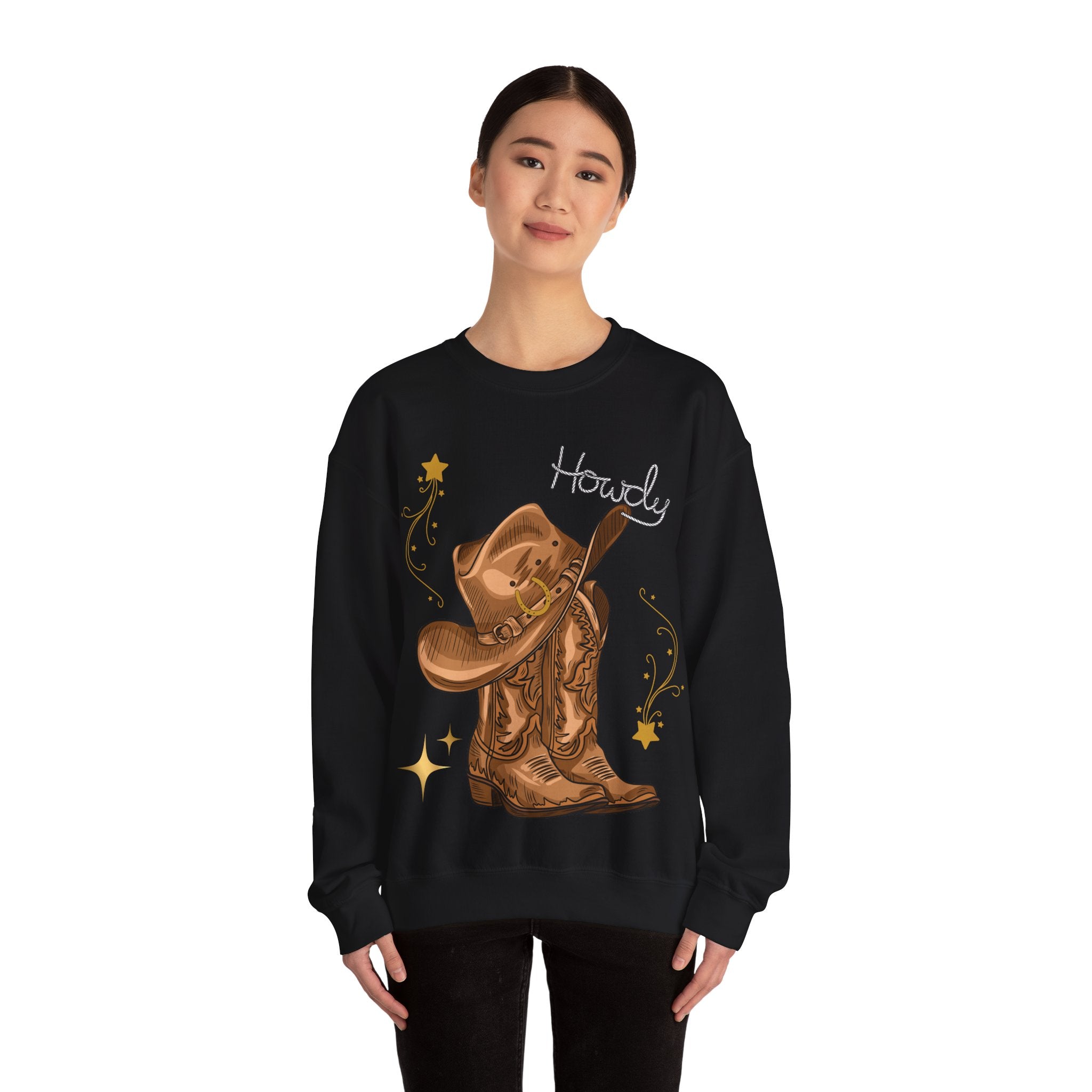 Howdy Cowboy Crewneck Sweatshirt | Unisex Sweatshirt, Western Apparel, Fall Fashion, Gift for Him/Her, Casual Wear