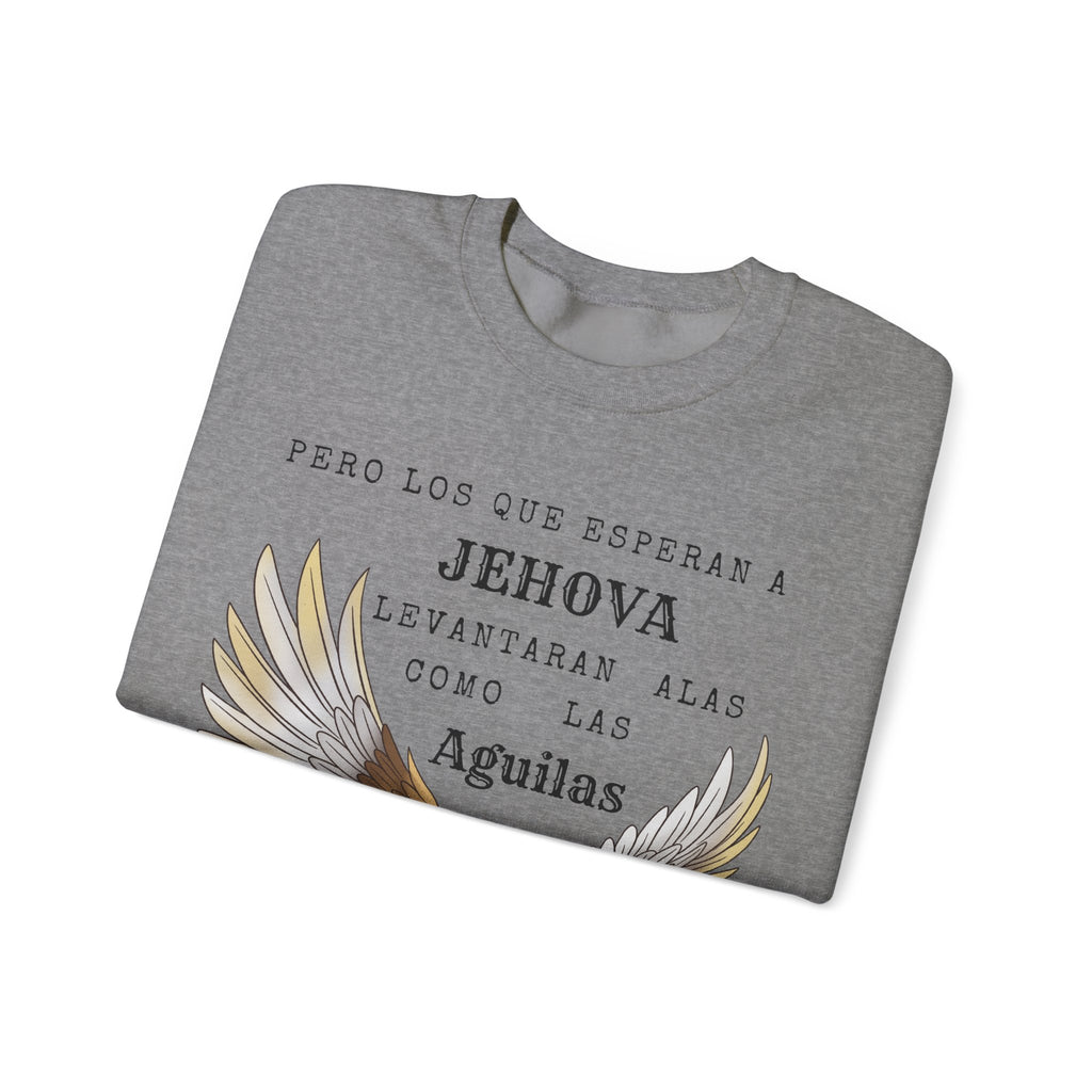 Isaías 40:31 Eagle Sweatshirt — "Pero los que esperan a Jehová" Spanish Christian Crewneck