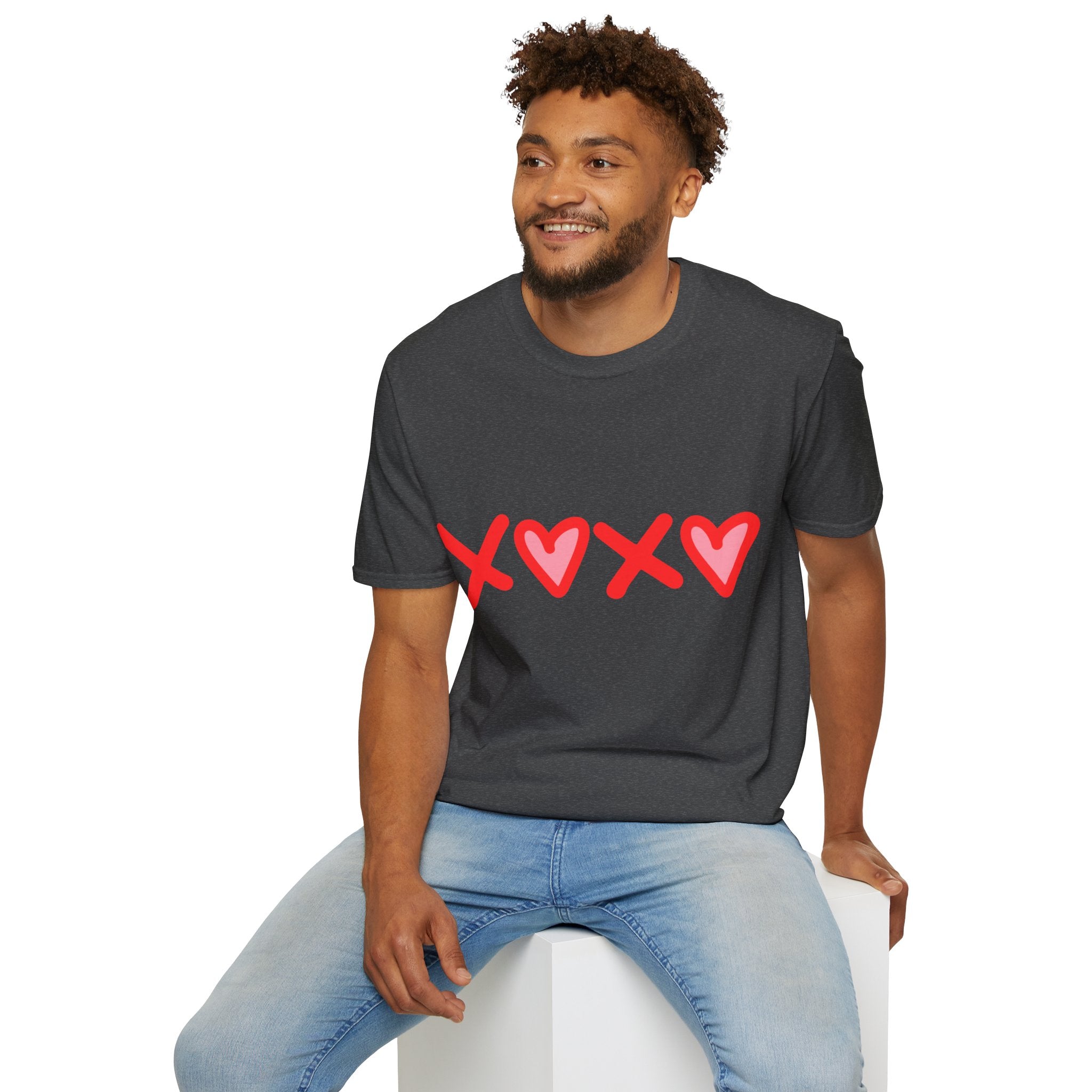 XX Valentine’s Day Tee – Cute Red Heart Hugs & Kisses T-Shirt