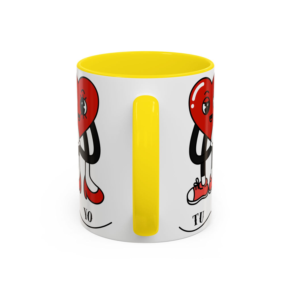 Valentine Heart Couple Coffee Mug – "Tu y Yo" Cute Romantic Accent Mug