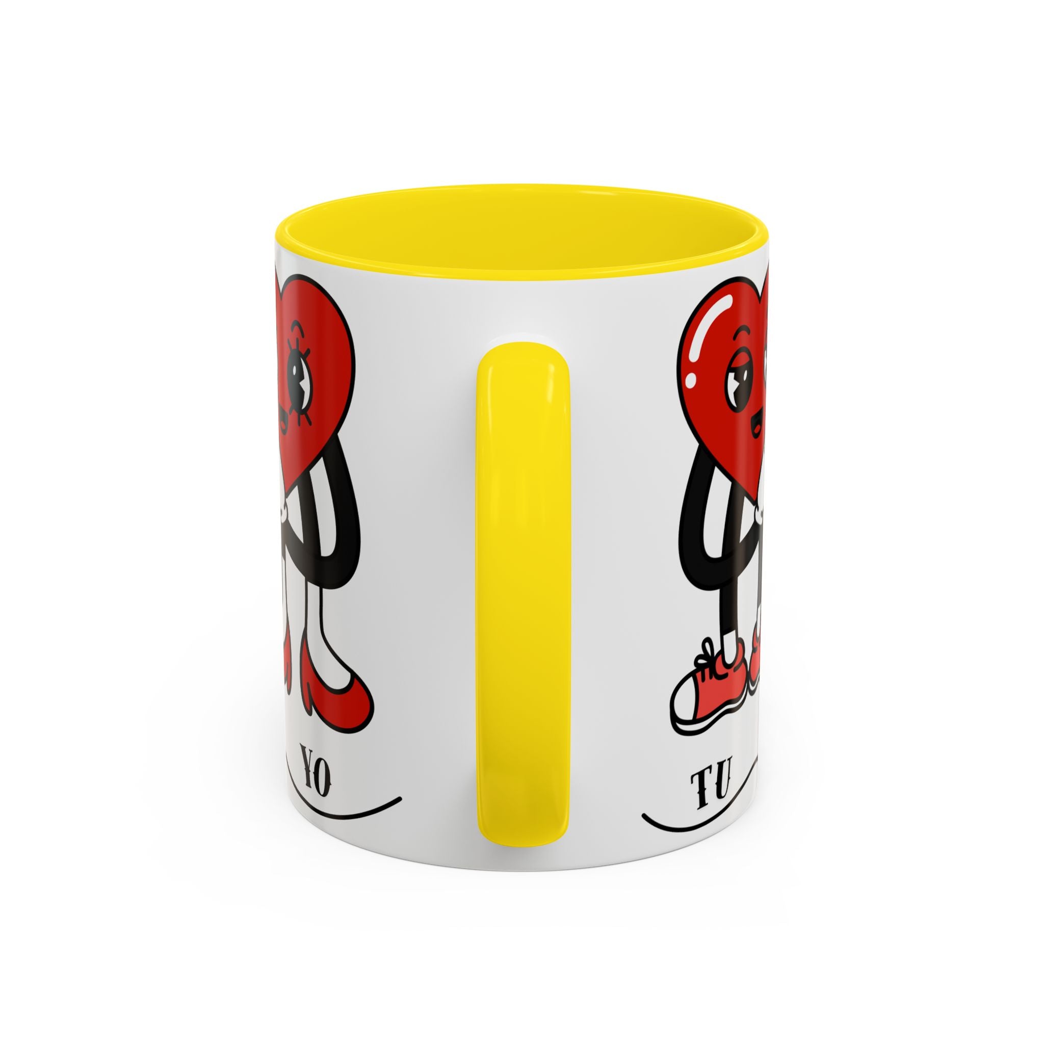 Valentine Heart Couple Coffee Mug – "Tu y Yo" Cute Romantic Accent Mug
