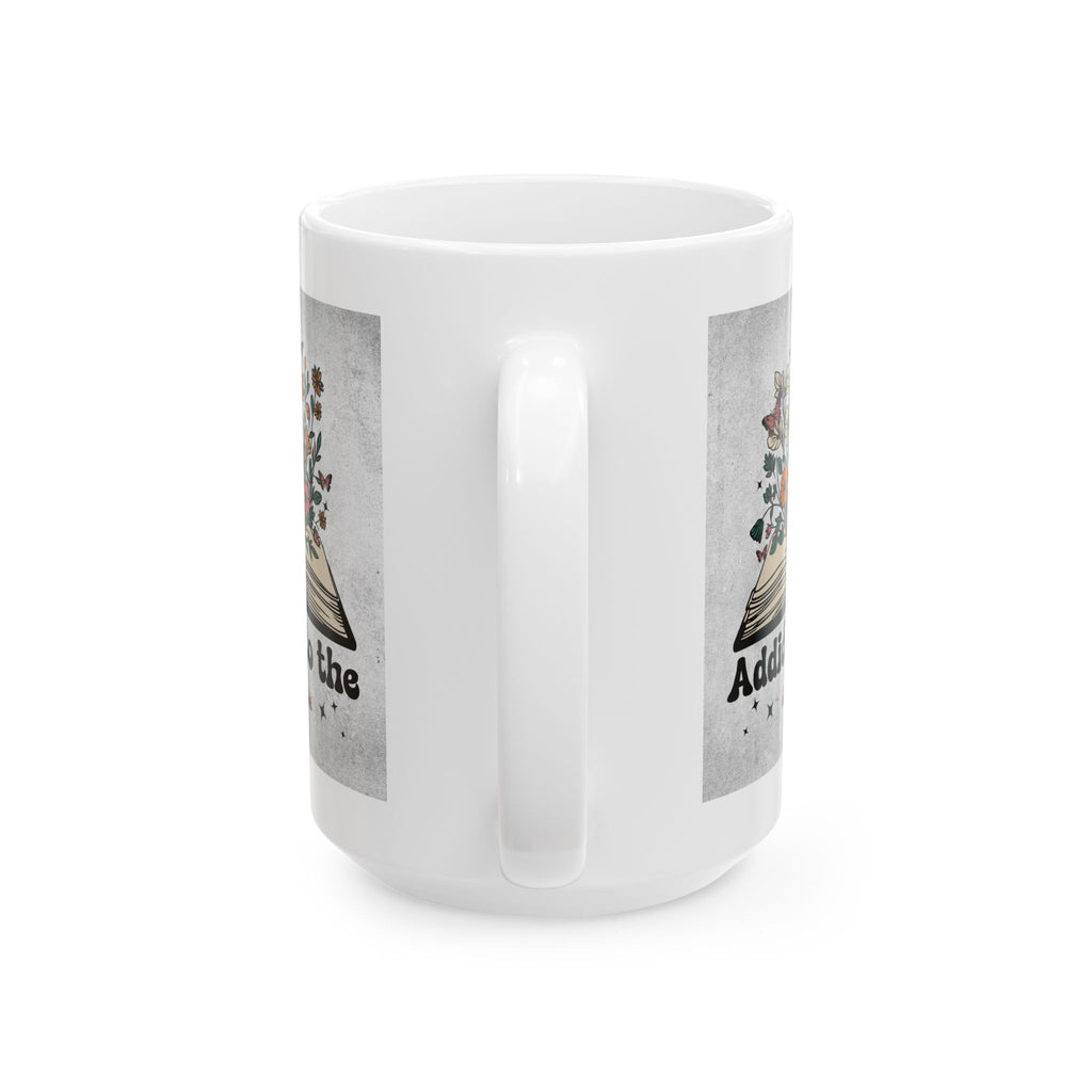 Literary Floral Ceramic Mug | Book Lover Gift, Coffee Cup, Reading Mug, Floral Decor, Literary Gift