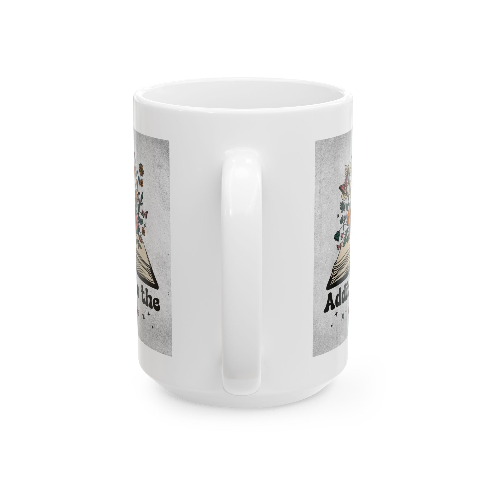 Literary Floral Ceramic Mug | Book Lover Gift, Coffee Cup, Reading Mug, Floral Decor, Literary Gift