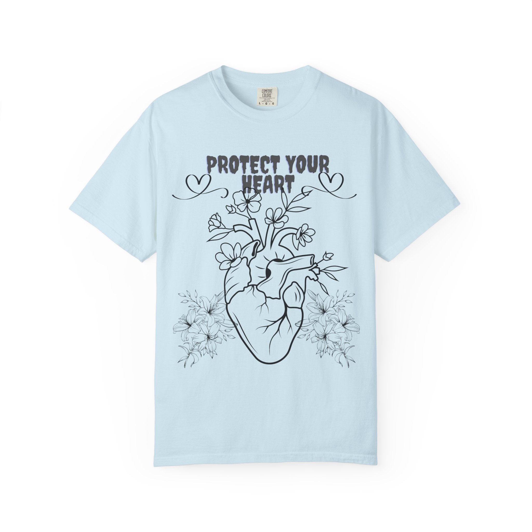 Protect Your Heart T-Shirt | Unisex Garment-Dyed Tee for Self-Care, Mental Health Awareness, Gifts for Friends, Cute Casual Wear