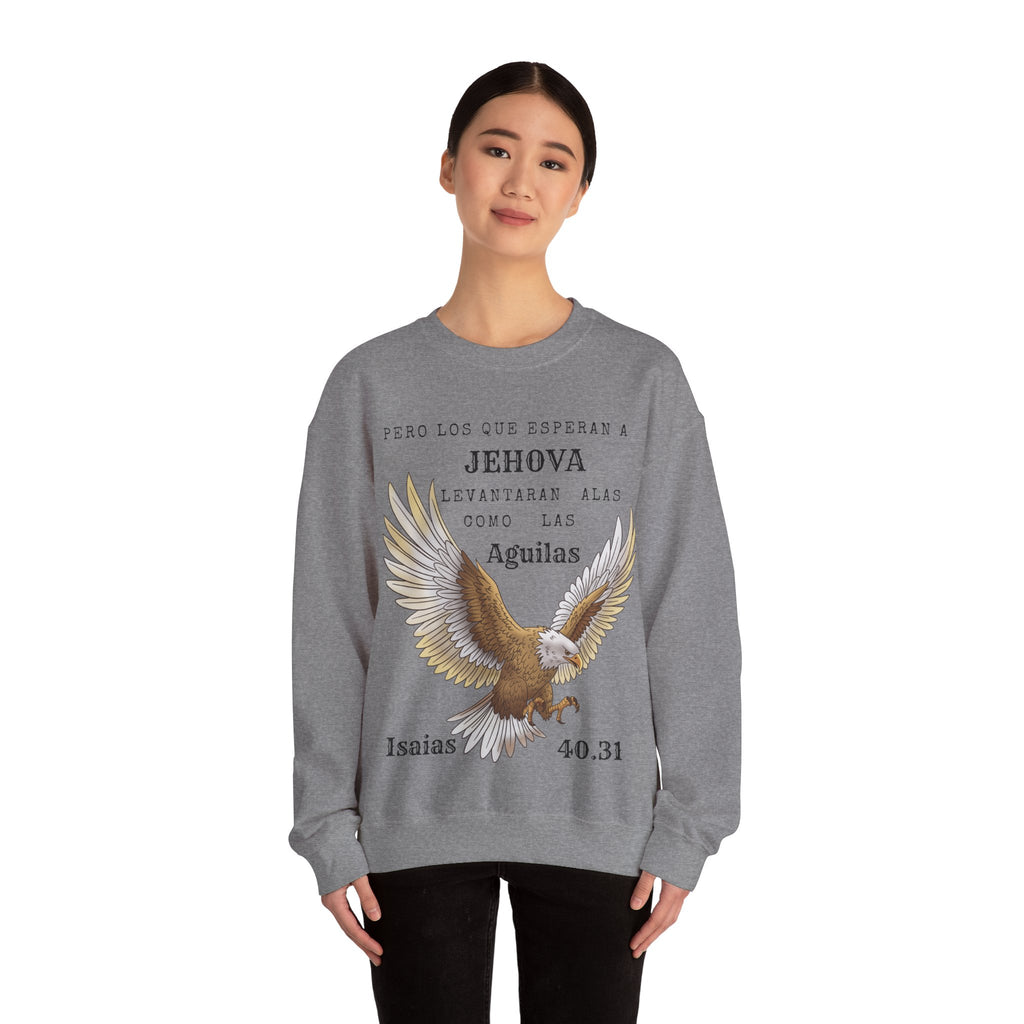 Isaías 40:31 Eagle Sweatshirt — "Pero los que esperan a Jehová" Spanish Christian Crewneck