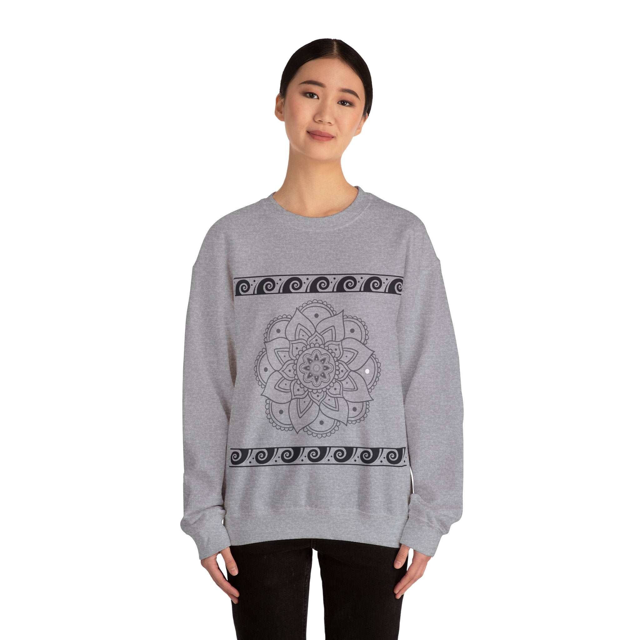 Mandala Design Crewneck Sweatshirt | Cozy Unisex Sweatshirt for Relaxation, Gift for Friends, Everyday Wear, Festival Apparel
