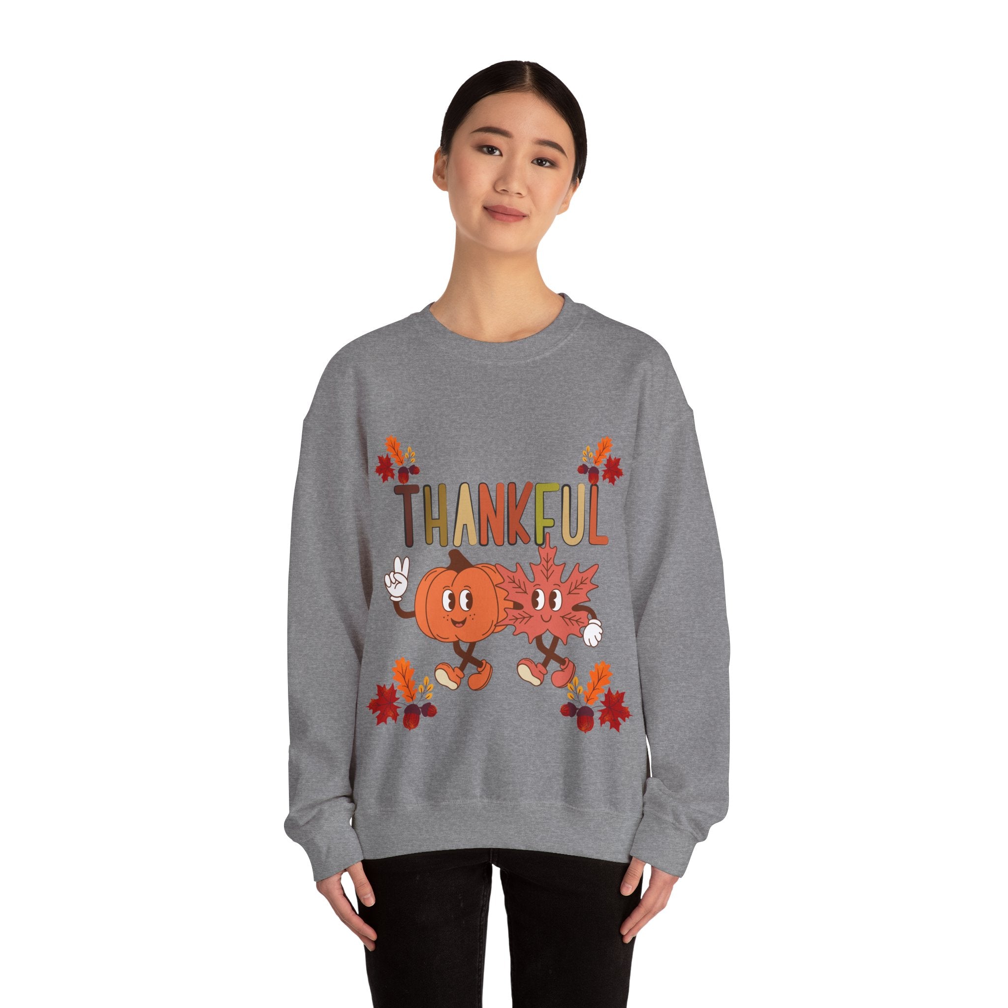 Thankful Autumn Crewneck Sweatshirt, Cozy Fall Sweater, Unisex Sweatshirt, Thanksgiving Gift, Cute Seasonal Apparel