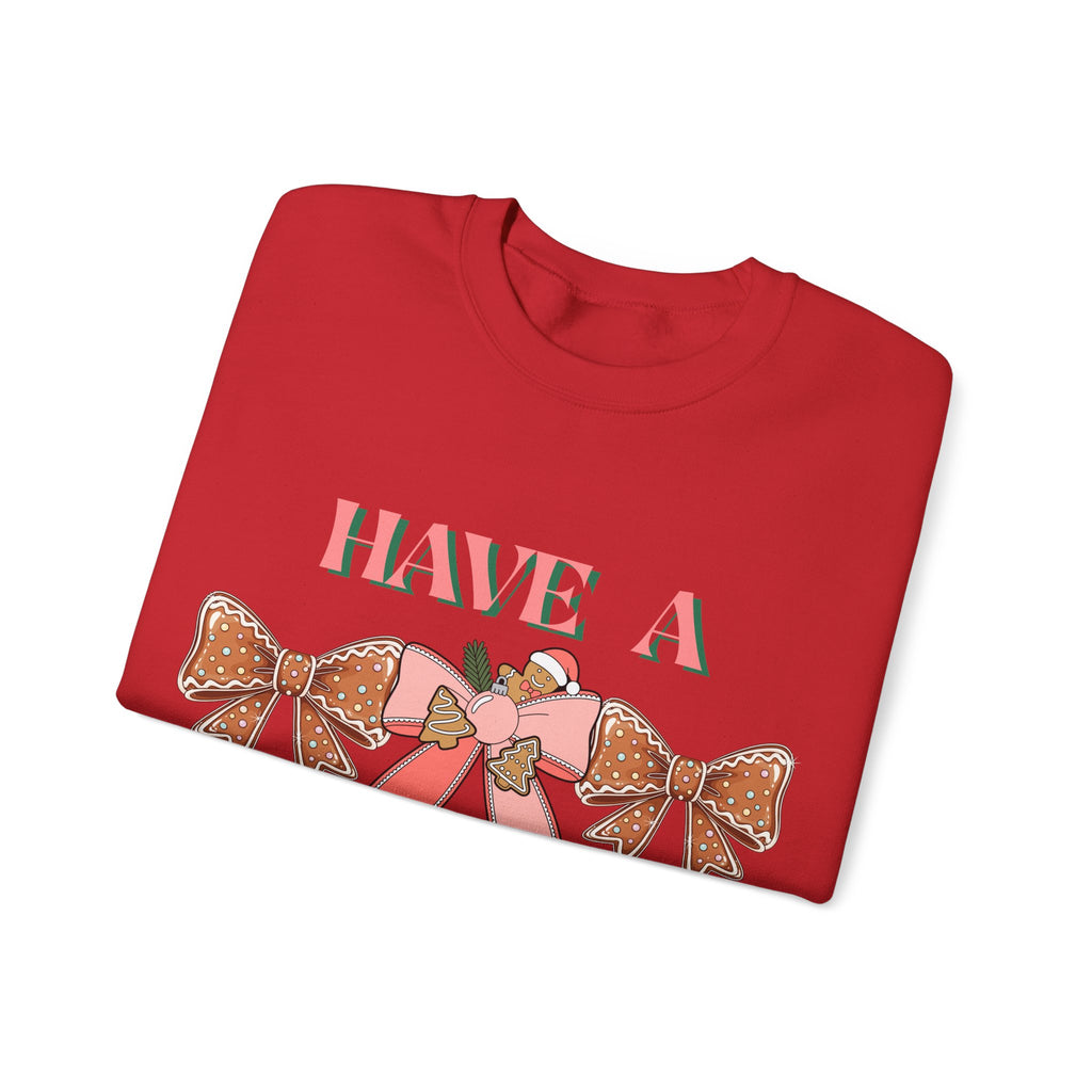 Have a Little Merry Crewneck Sweatshirt — Pink Holiday Bow Christmas Sweater