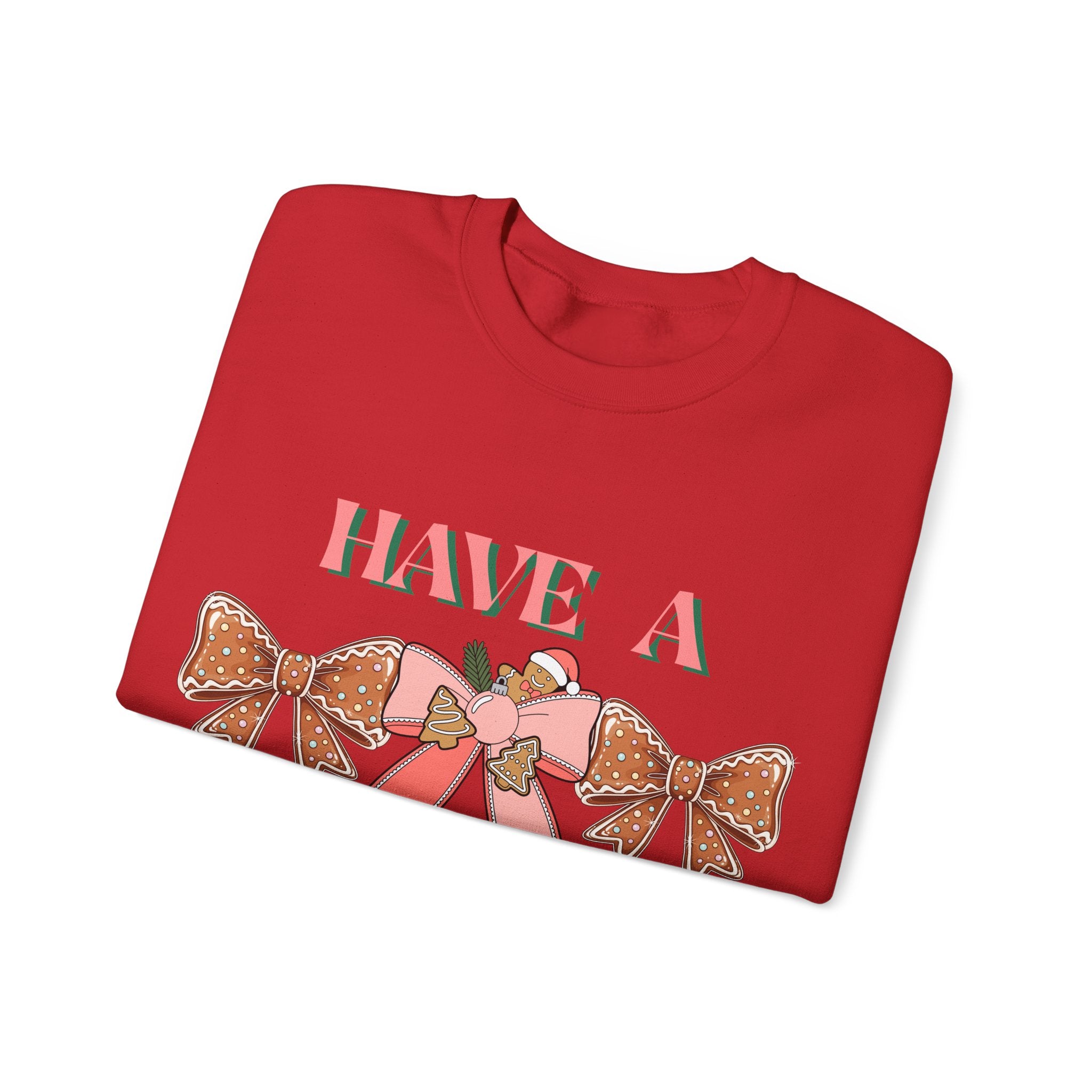 Have a Little Merry Crewneck Sweatshirt — Pink Holiday Bow Christmas Sweater