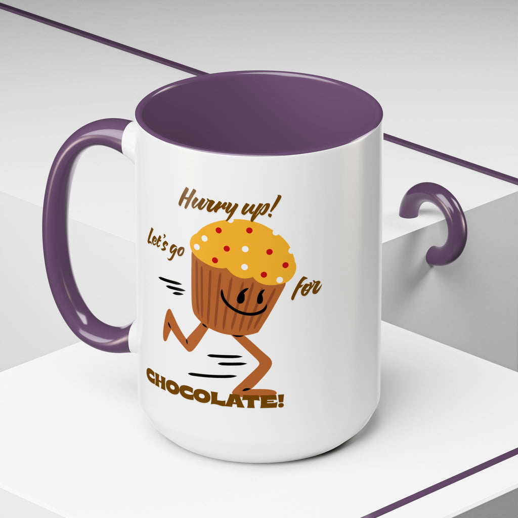 Chocolate Lover's Accent Coffee Mug - Fun Mug for Coffee, Gift for Bakers, Cute Kitchen Decor, Dessert Enthusiast