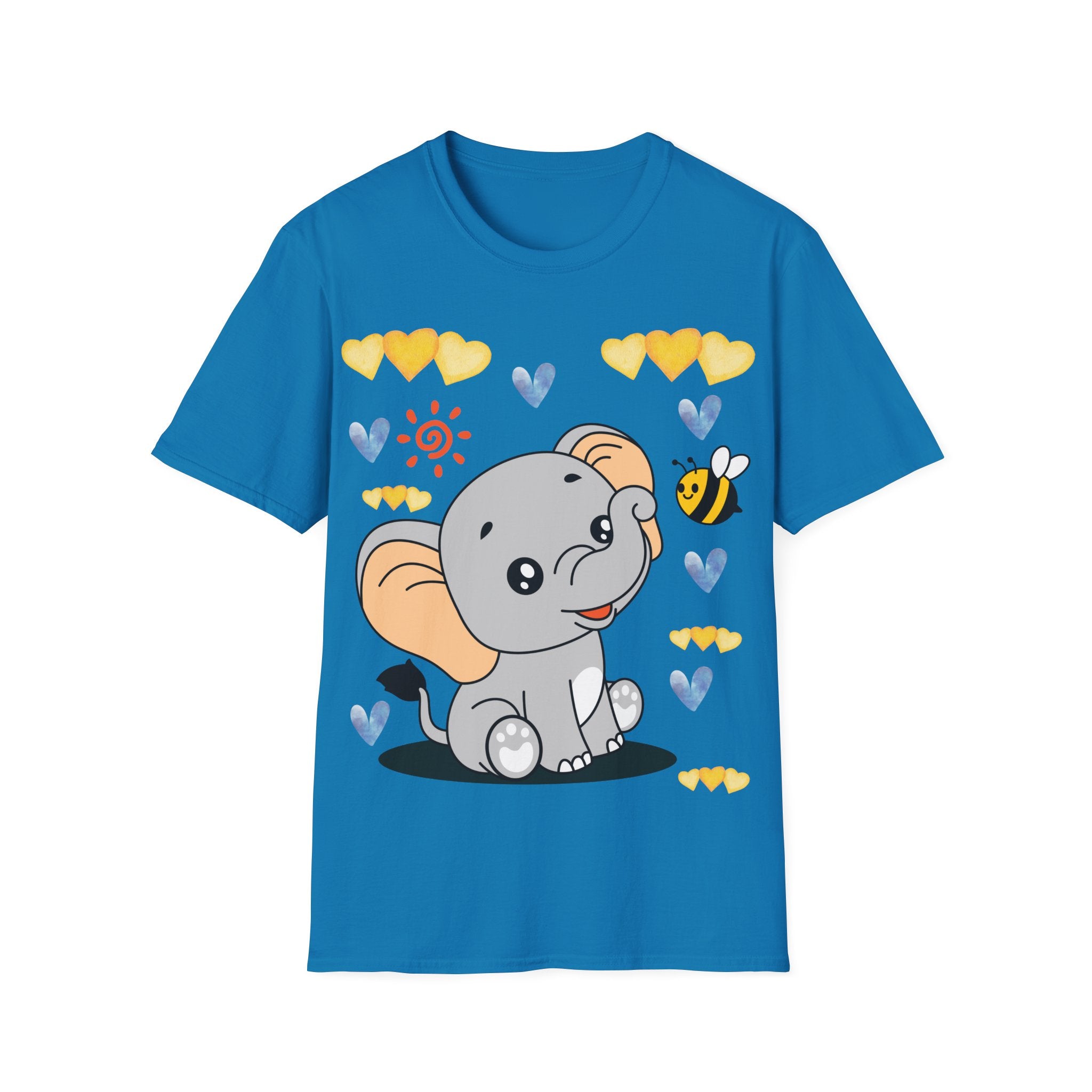 Cute Baby Elephant & Bee Tee — Kids Animal Graphic T-Shirt