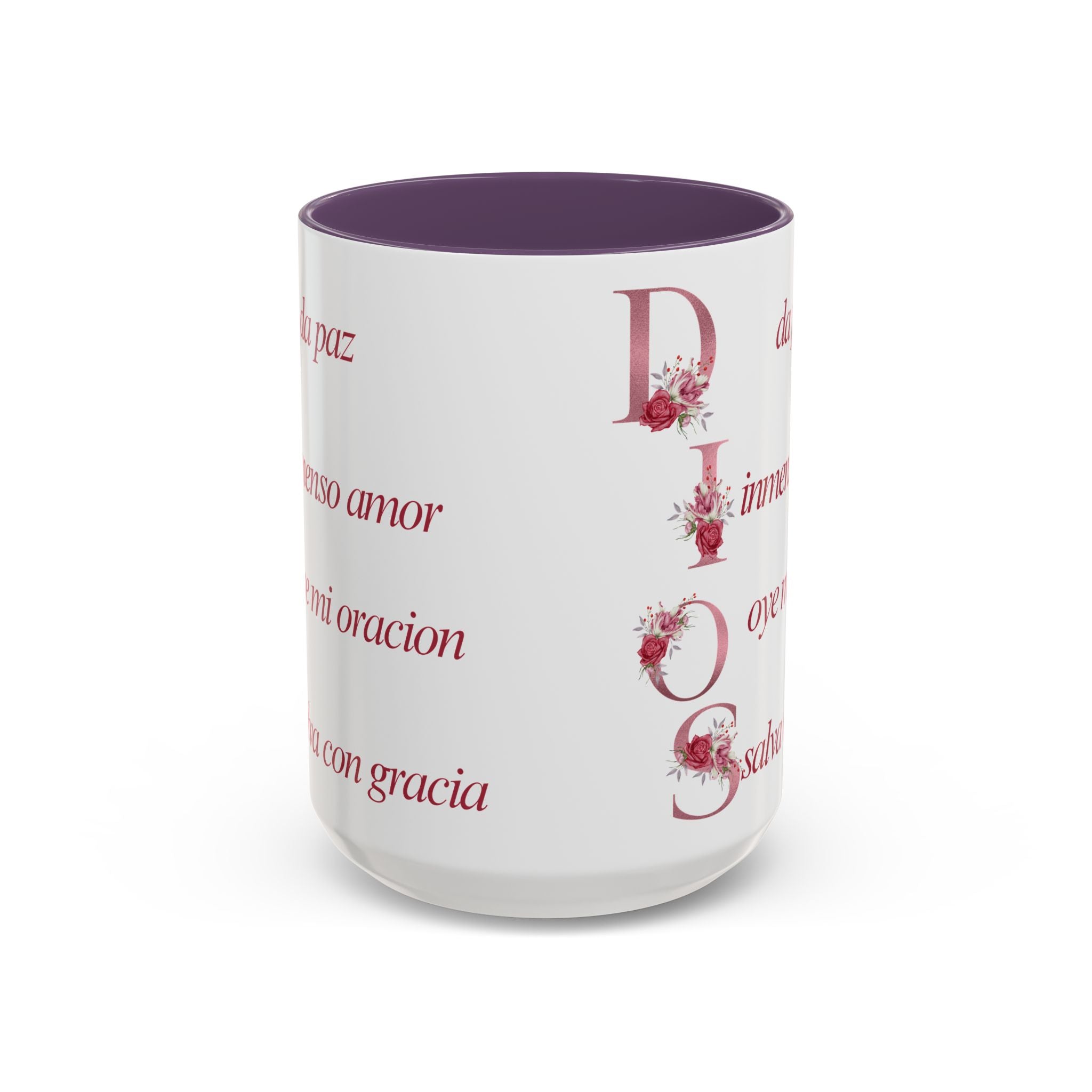 Inspirational Accent Coffee Mug with Floral Design - 11/15oz
