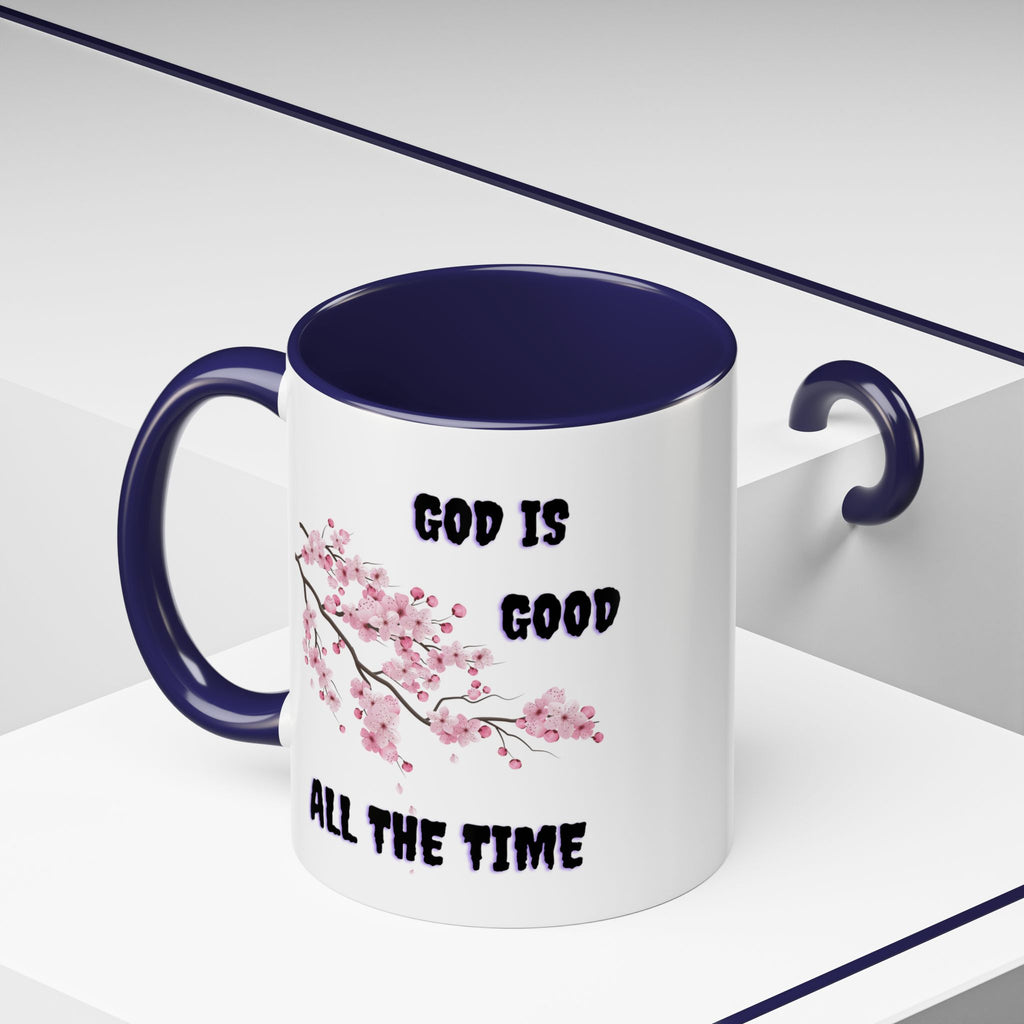Inspirational Coffee Mug - God is Good, Floral Design, Gift for Faith Friends, Perfect for Mother's Day, Church Gatherings, Daily Motivation