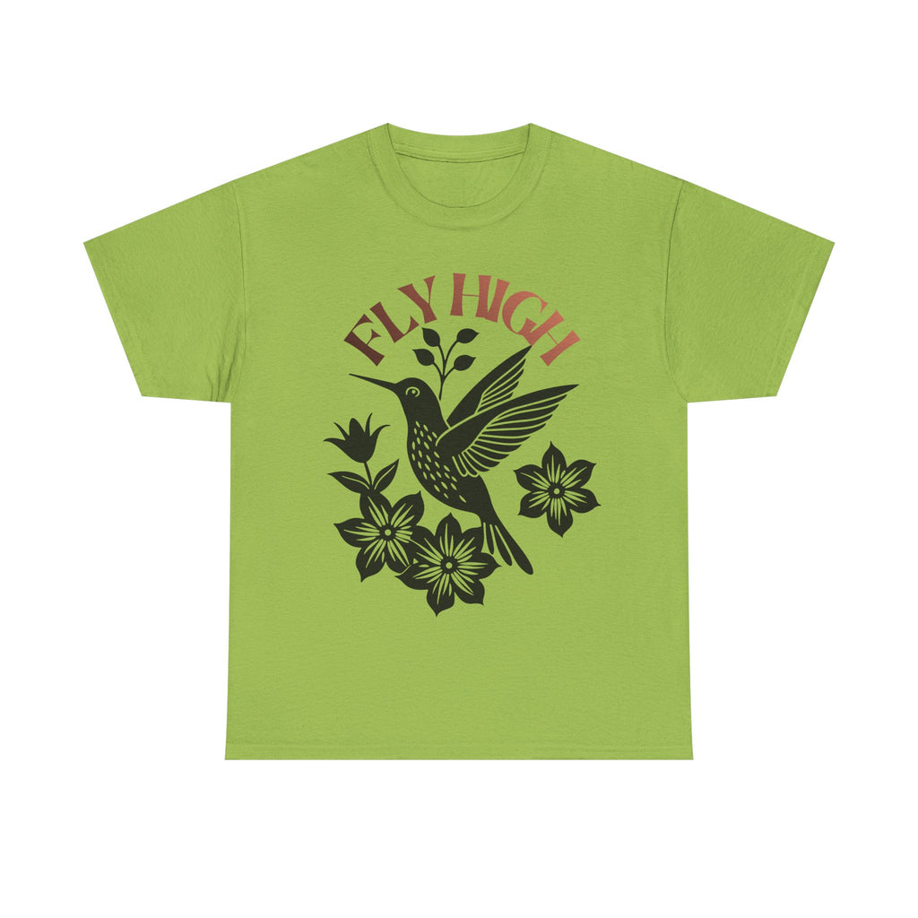 Fly High Hummingbird T-Shirt — Floral Retro Nature Tee