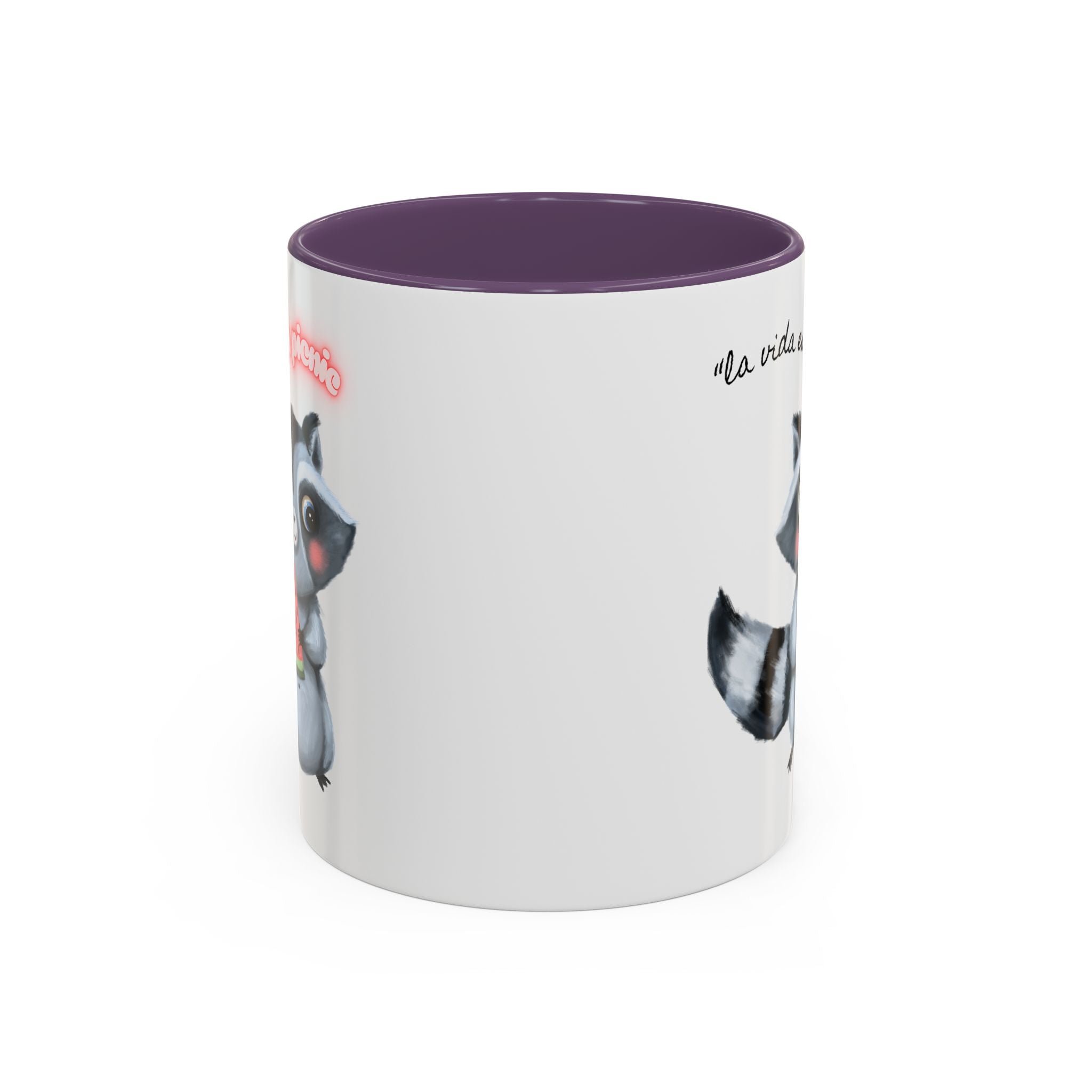 Raccoon-Themed Accent Coffee Mug | Cute Animal Mug for Home, Gift for Coffee Lovers, Nature Lovers, Birthday, Celebrate Life
