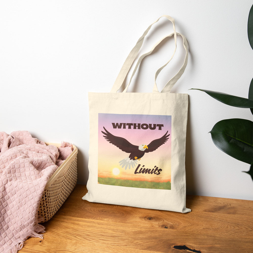 Without Limits Cotton Canvas Tote Bag | Eco-Friendly Shopping Bag, Reusable Grocery Tote, Bird Lover Gift, Nature Enthusiast Bag