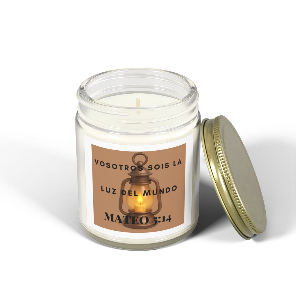 Scented Candle — Coconut Apricot Wax (4oz/9oz) — “Vosotros Sois la Luz del Mundo” Mateo 5:14