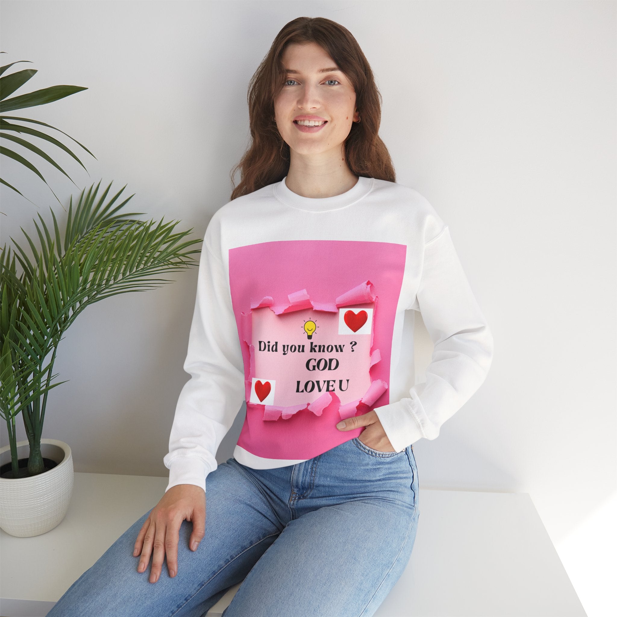 Cute Love Message Crewneck Sweatshirt, Cozy Gift for Her, Valentine's Day, Inspirational Sweater, Comfortable Everyday Wear