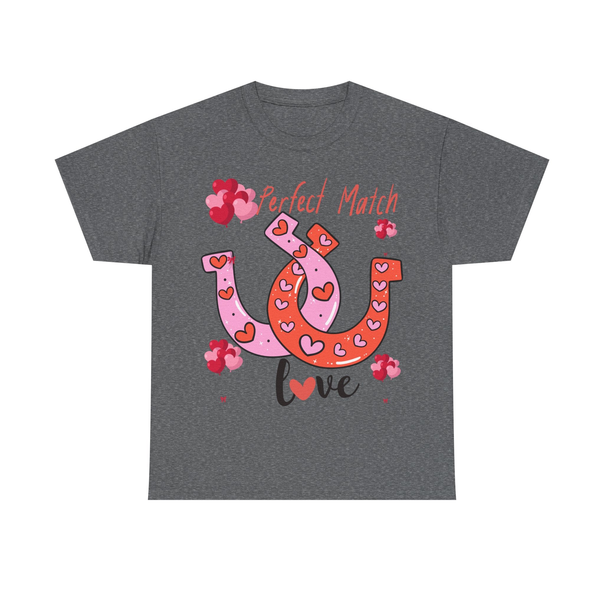 Perfect Match Love T-Shirt — Cute Horseshoe Valentine Tee