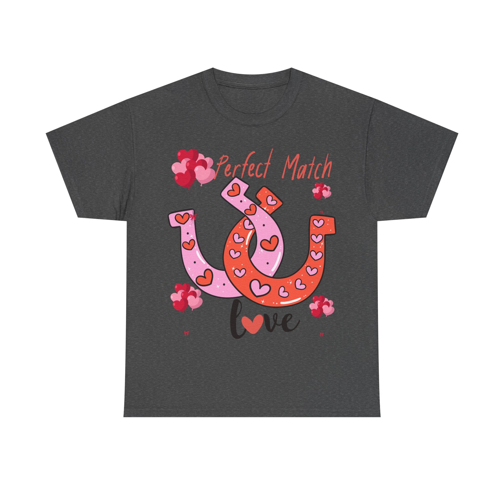 Perfect Match Love T-Shirt — Cute Horseshoe Valentine Tee