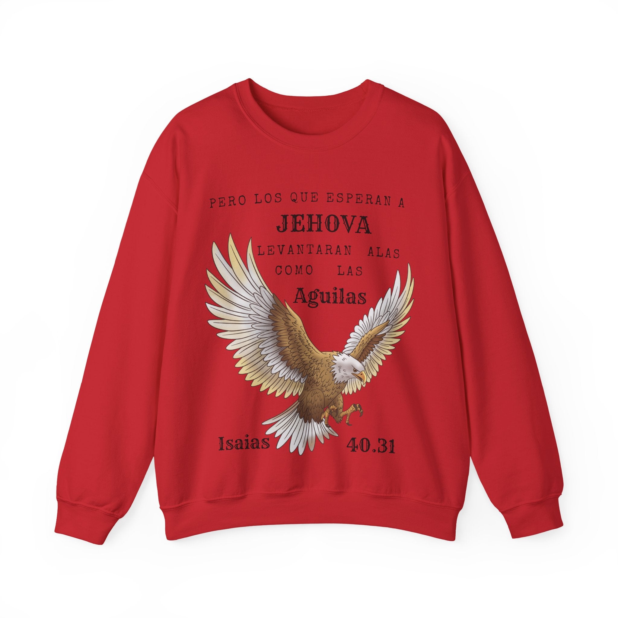 Isaías 40:31 Eagle Sweatshirt — "Pero los que esperan a Jehová" Spanish Christian Crewneck