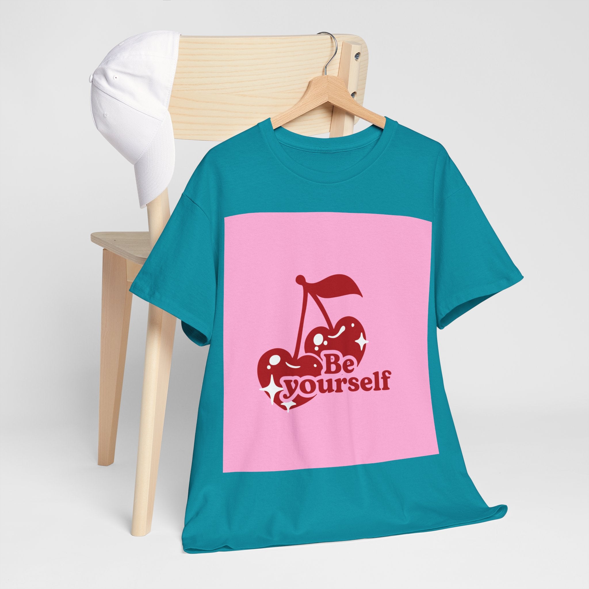 Be Yourself Cherry Graphic Tee, Unisex Cotton T-Shirt, Casual Wear, Gift for Friends, Positive Vibes, Ideal for Summer