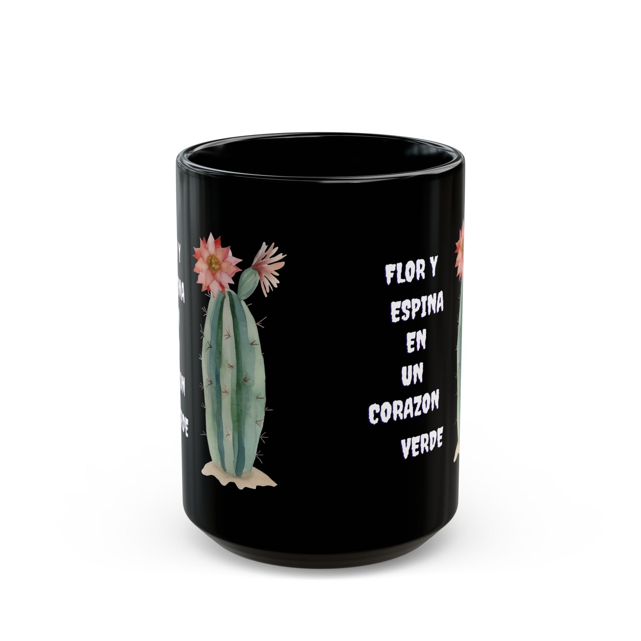 Cactus Love Black Mug - Perfect Gift for Plant Lovers, Home Decor, Coffee Lovers, Minimalist Style, Fun Quotes