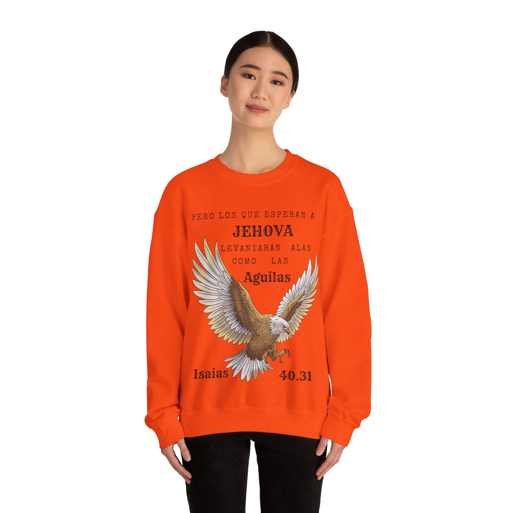 Isaías 40:31 Eagle Sweatshirt — "Pero los que esperan a Jehová" Spanish Christian Crewneck