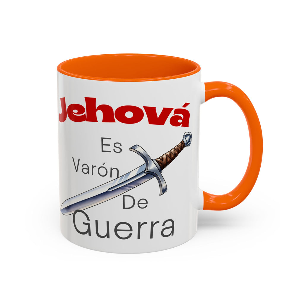 Jehovah Es Varón de Guerra Coffee Mug — Spanish Faith Sword Accent Mug (11/15oz)