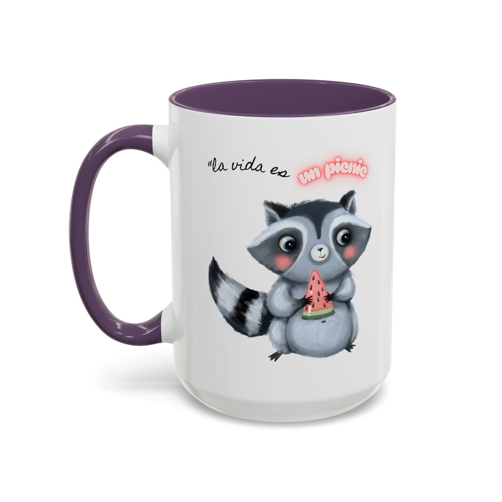 Raccoon-Themed Accent Coffee Mug | Cute Animal Mug for Home, Gift for Coffee Lovers, Nature Lovers, Birthday, Celebrate Life