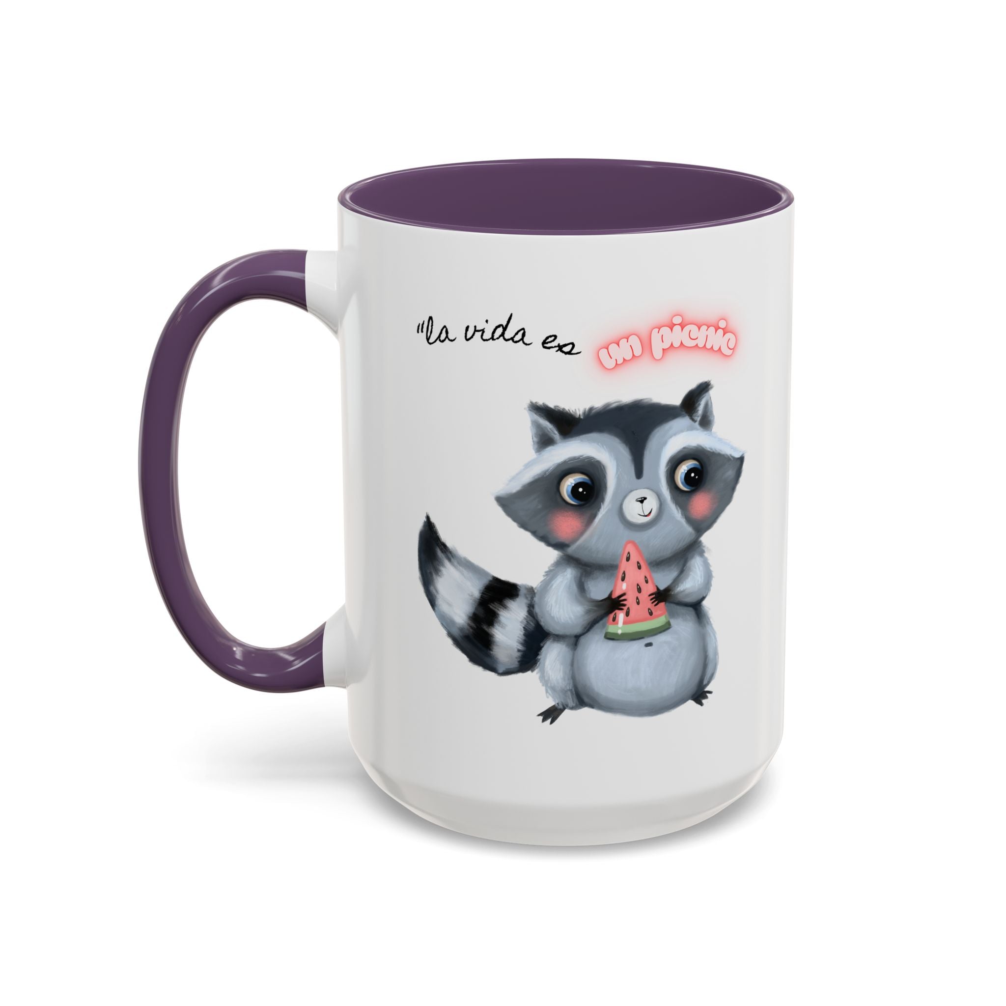 Raccoon-Themed Accent Coffee Mug | Cute Animal Mug for Home, Gift for Coffee Lovers, Nature Lovers, Birthday, Celebrate Life