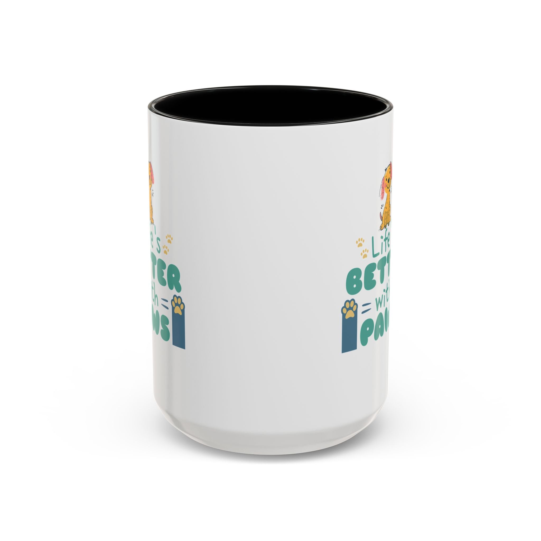 Life's Better with Paws Mug - Pet Lover's Coffee Cup, Dog Themed Gift, Animal Lover Present, Cute Ceramic Mug, Fun Pet Owner Gift