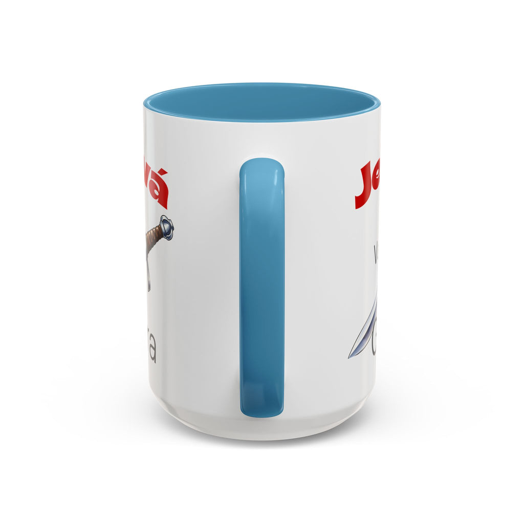 Jehovah Es Varón de Guerra Coffee Mug — Spanish Faith Sword Accent Mug (11/15oz)