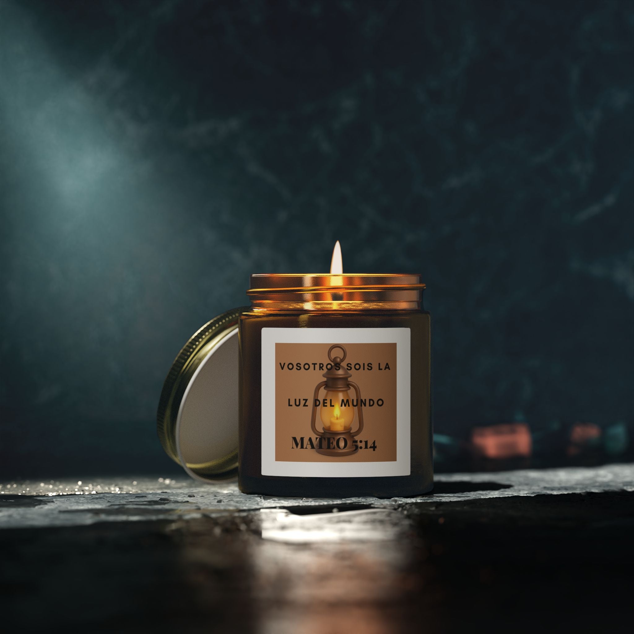 Scented Candle — Coconut Apricot Wax (4oz/9oz) — “Vosotros Sois la Luz del Mundo” Mateo 5:14