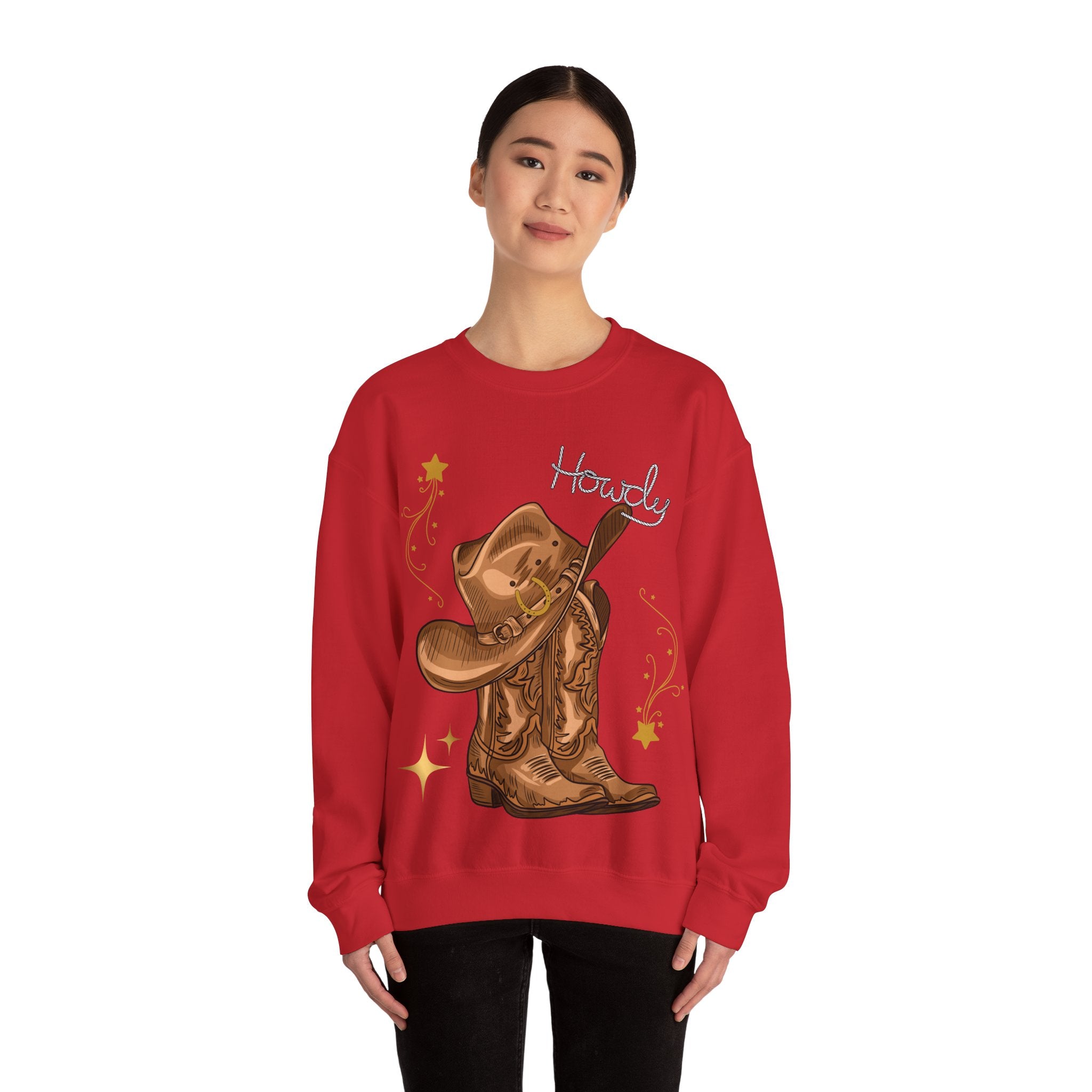 Howdy Cowboy Crewneck Sweatshirt | Unisex Sweatshirt, Western Apparel, Fall Fashion, Gift for Him/Her, Casual Wear