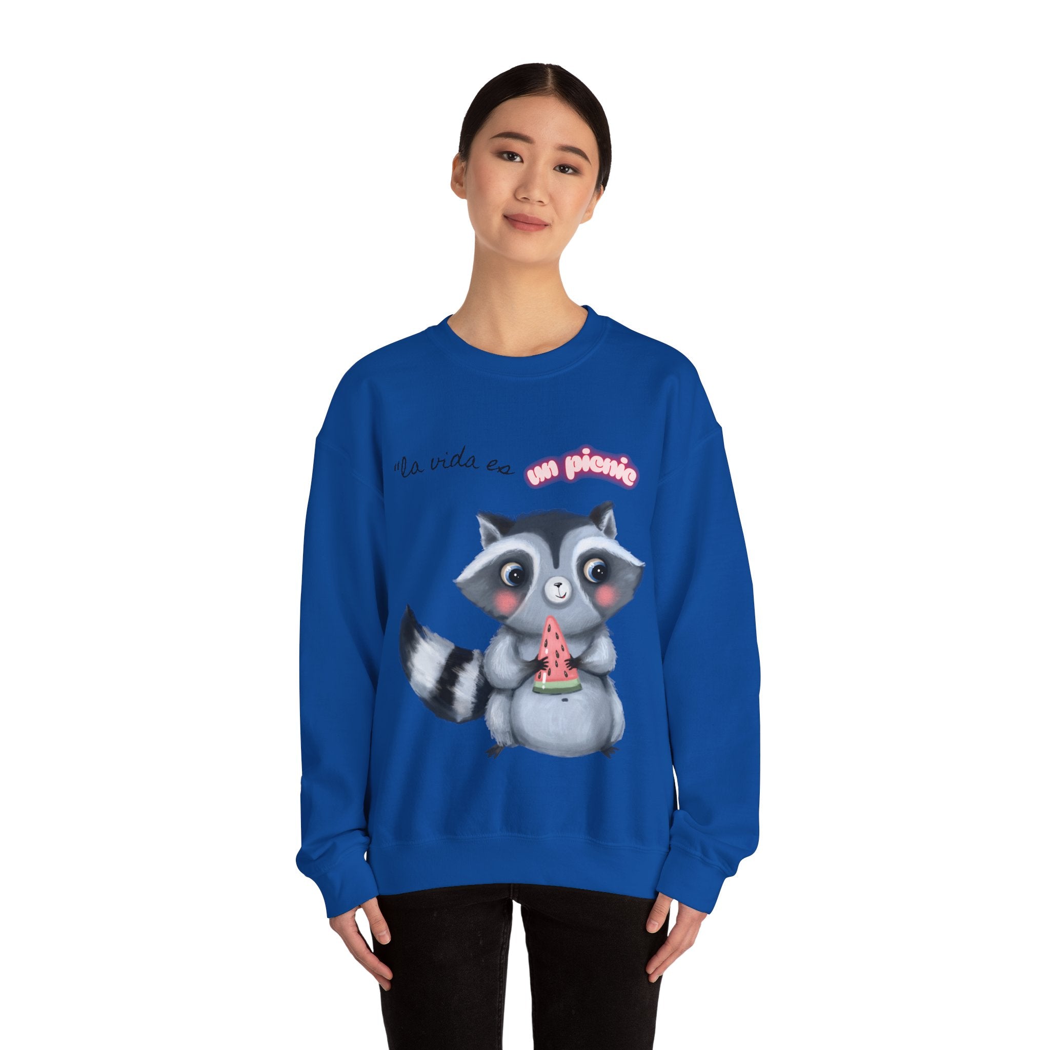 Cute Raccoon Sweatshirt, Cozy Fall Apparel, Gift for Animal Lovers, Cute Crewneck for Kids and Adults, Sweatshirt for Birthdays, Party Wear