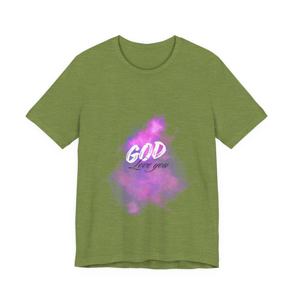 God Love You Tee - Inspirational Short Sleeve Shirt, Faith-Based Gift, Christian Apparel, Motivational T-Shirt, Perfect for Worship
