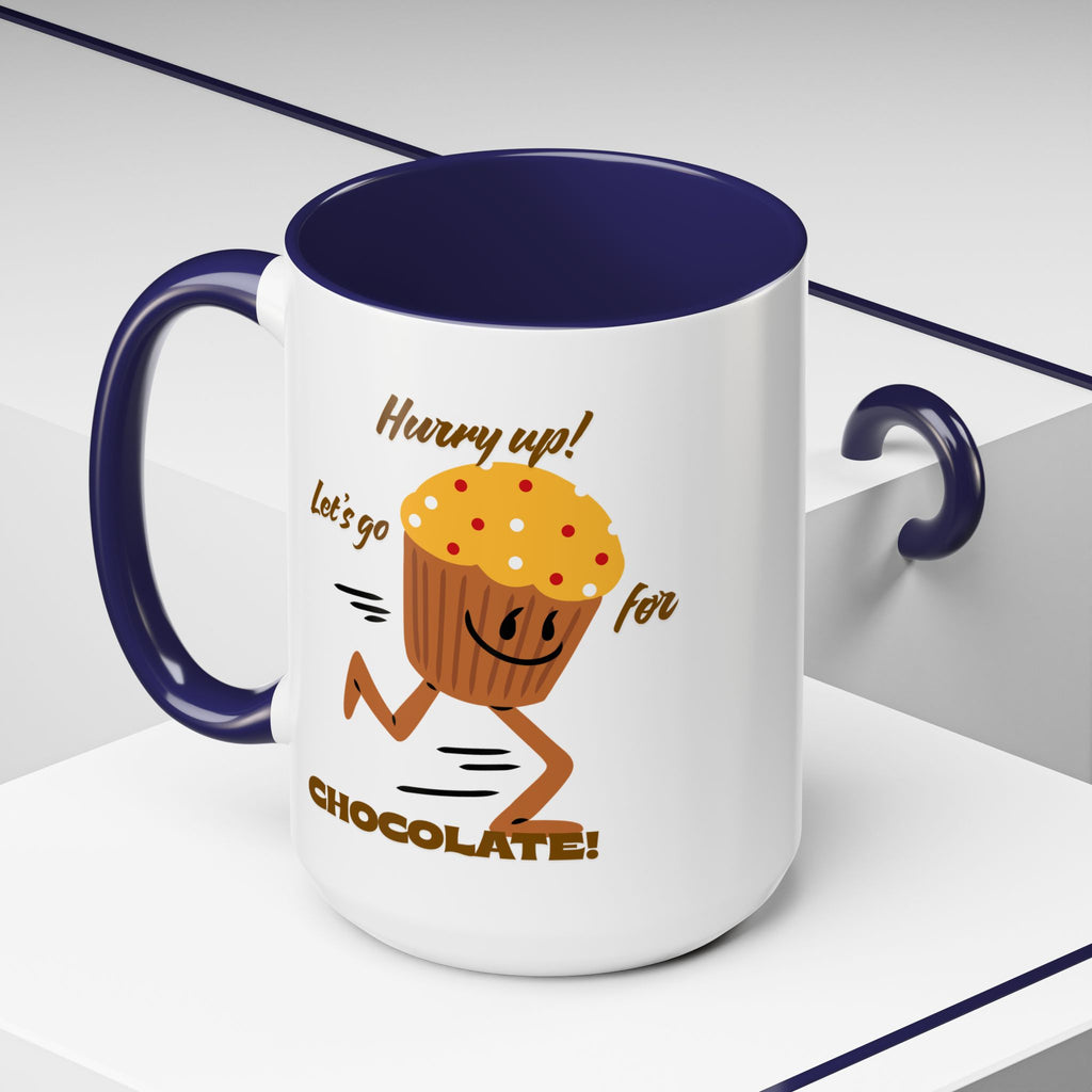 Chocolate Lover's Accent Coffee Mug - Fun Mug for Coffee, Gift for Bakers, Cute Kitchen Decor, Dessert Enthusiast