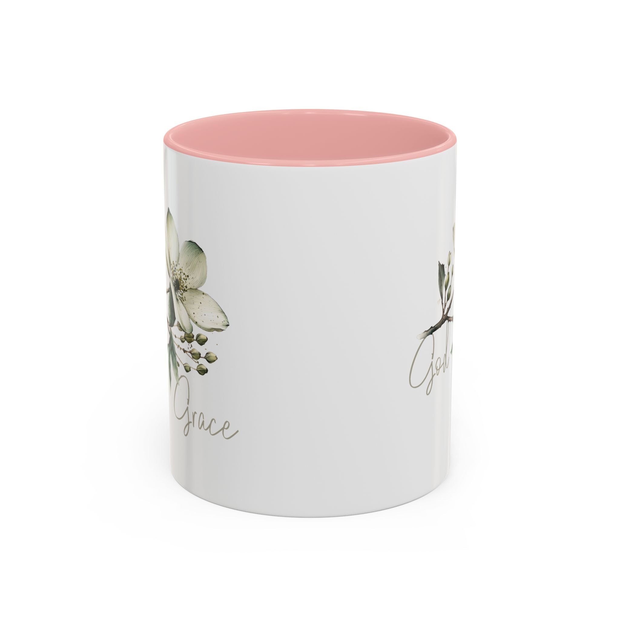 Floral Accent Coffee Mug | God Grace Gift, Nature-Inspired Tea Cup, Inspirational Drinkware for Home, Office, Mother's Day