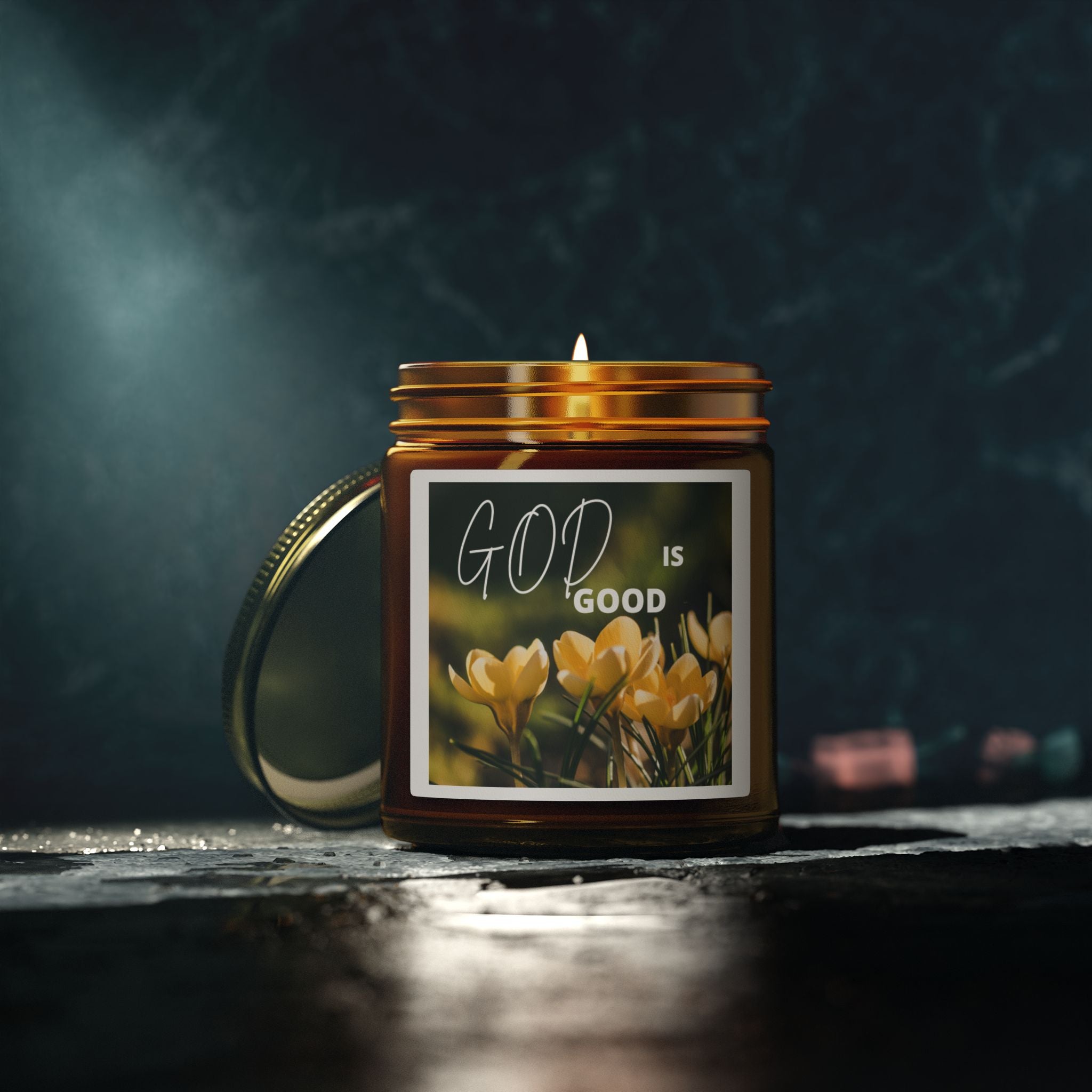 God Is Good Scented Candle — Coconut Apricot Wax (4oz, 9oz)