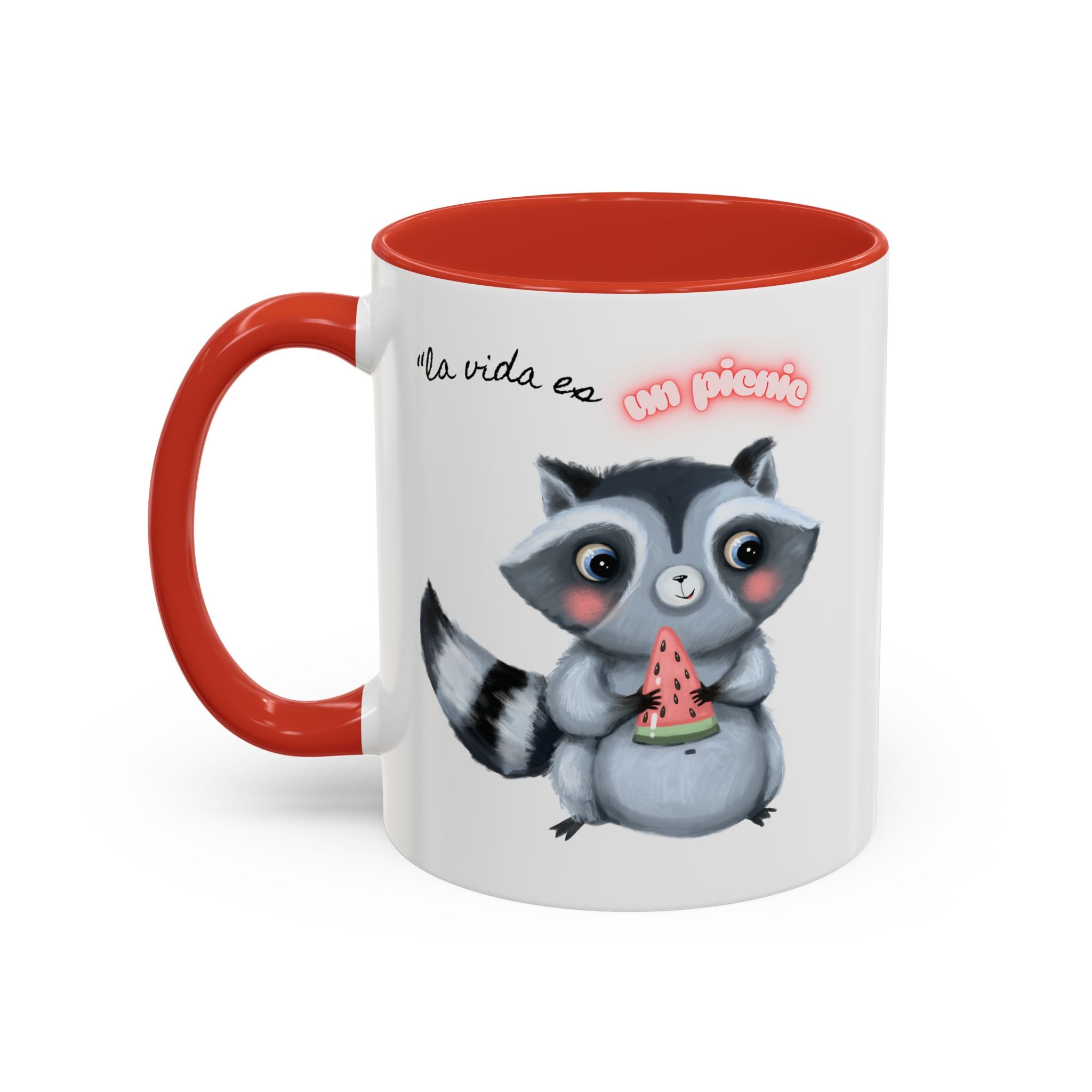 Raccoon-Themed Accent Coffee Mug | Cute Animal Mug for Home, Gift for Coffee Lovers, Nature Lovers, Birthday, Celebrate Life