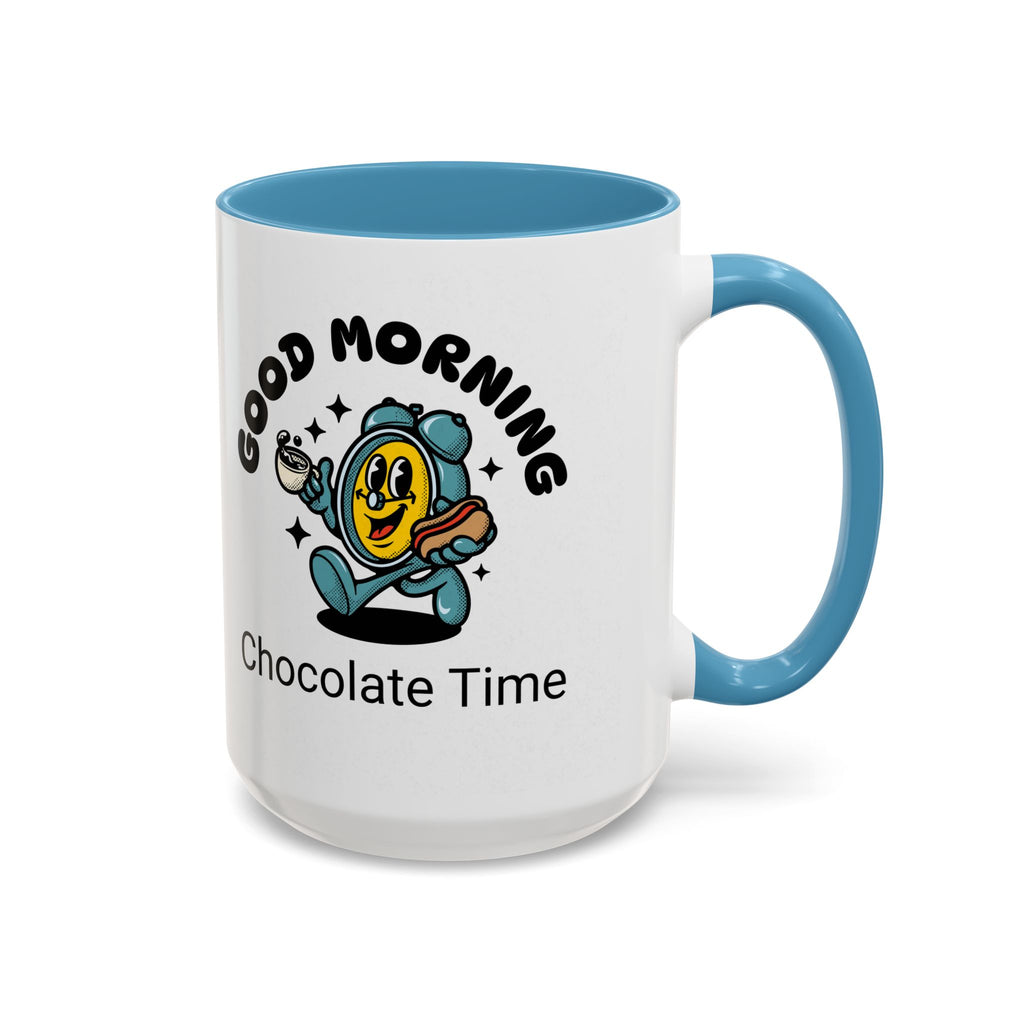 Cheerful Accent Coffee Mug, Good Morning Mug, Hot Beverage Cup, Chocolate Time Gift, Fun Kitchen Decor