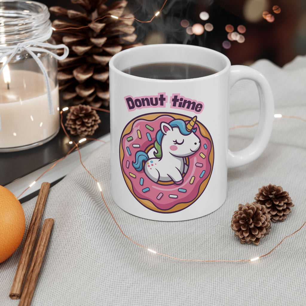 Whimsical Unicorn Donut Ceramic Mug | Fun Coffee Cup, Cute Gift, Office Mug, Birthday Present, Celebration Essential
