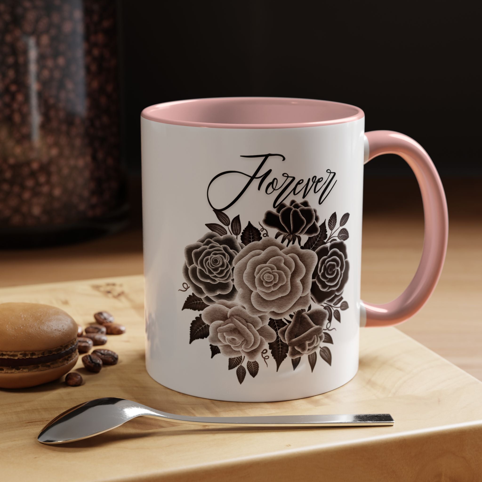 Elegant Floral Accent Coffee Mug for Coffee Lovers, Gift for Her, Home Decor, Valentine's Day, Birthday