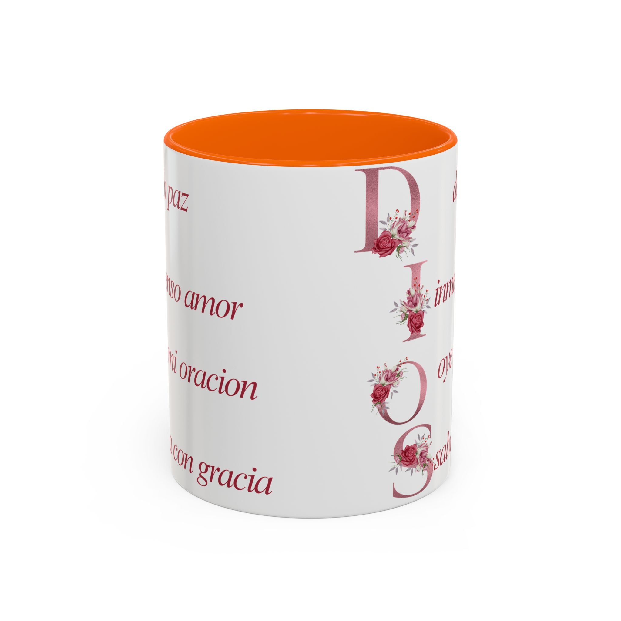 Inspirational Accent Coffee Mug with Floral Design - 11/15oz