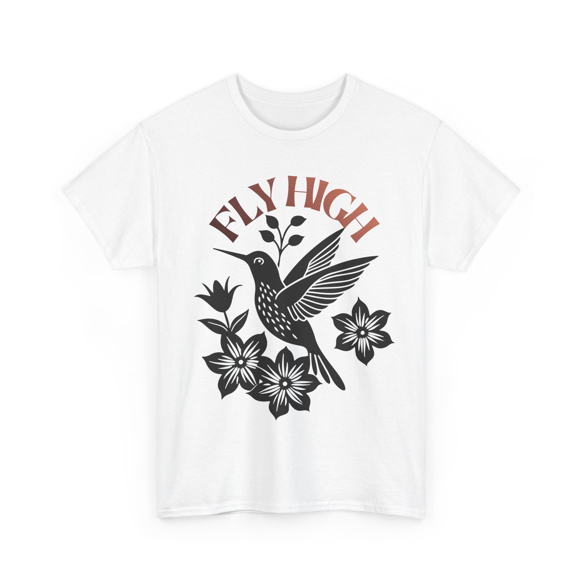 Fly High Hummingbird T-Shirt — Floral Retro Nature Tee