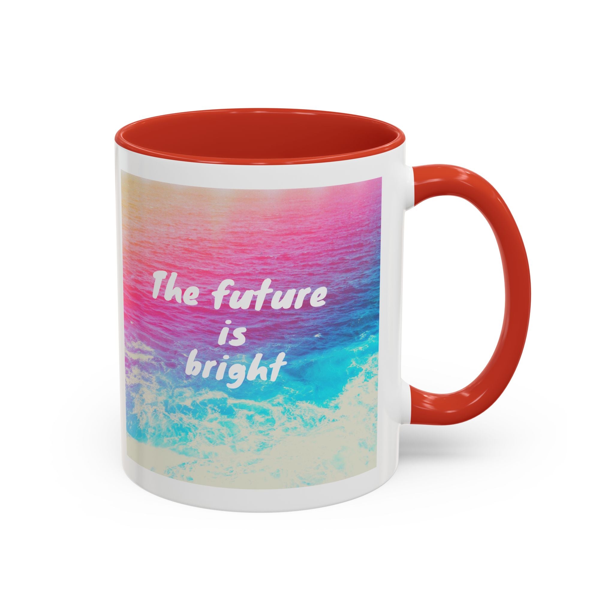 Ocean Background Future Is Bright Accent Coffee Mug (11, 15oz)