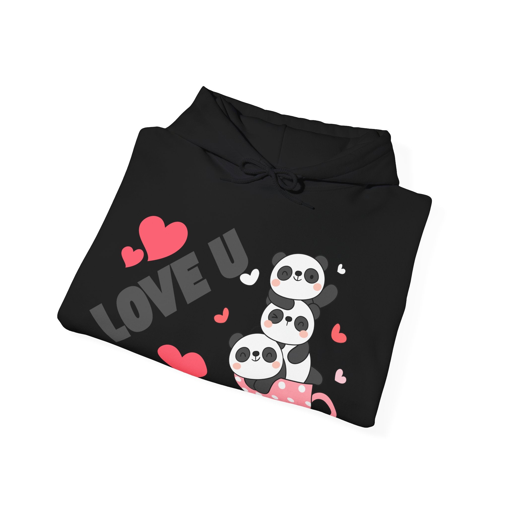Cute Panda Love Hoodie for Couples, Valentine's Day Gift, Cozy Sweatshirt, Unisex Love Hoodie, Animal Lover Apparel, Cute Sweatshirt