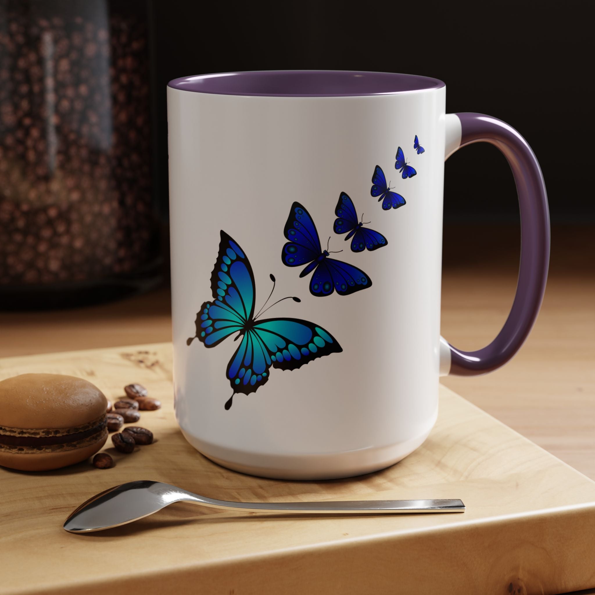 Butterfly Accent Coffee Mug | Colorful Butterfly Design | Perfect Gift for Nature Lovers | Home & Office Decor | 11oz & 15oz